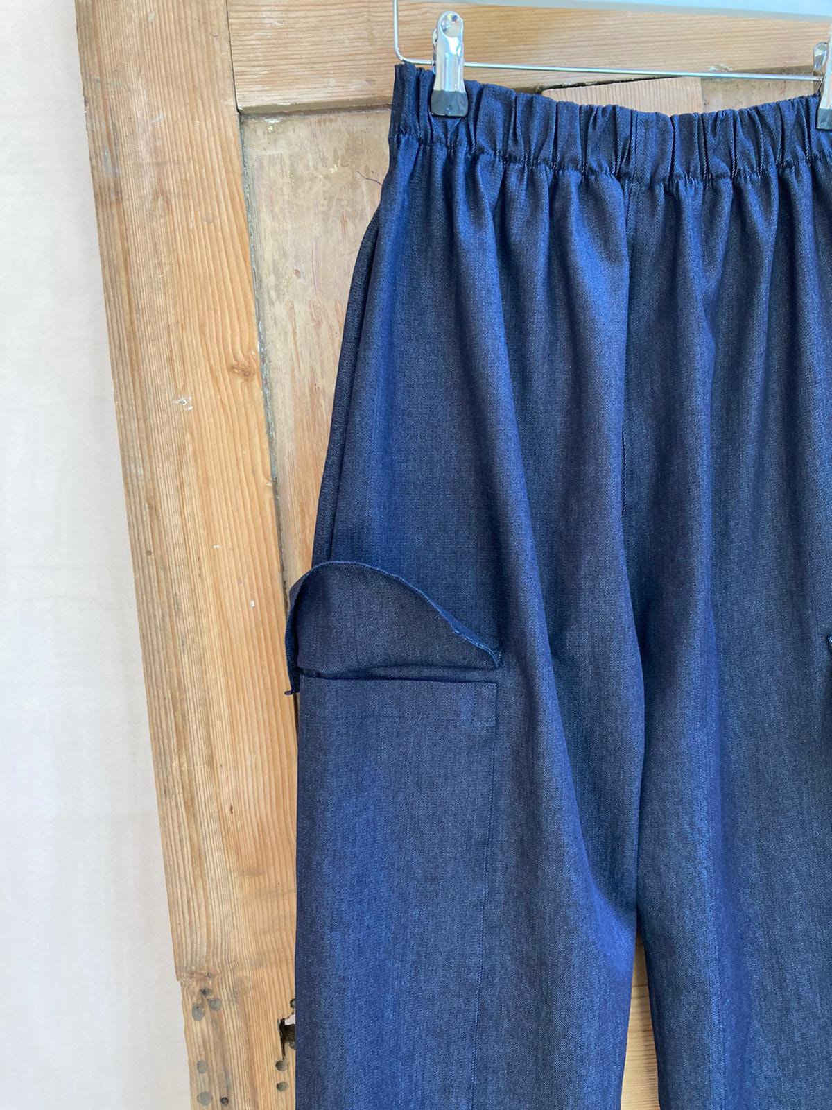 Les Animaux Elastic waist Organic denim cargo pant