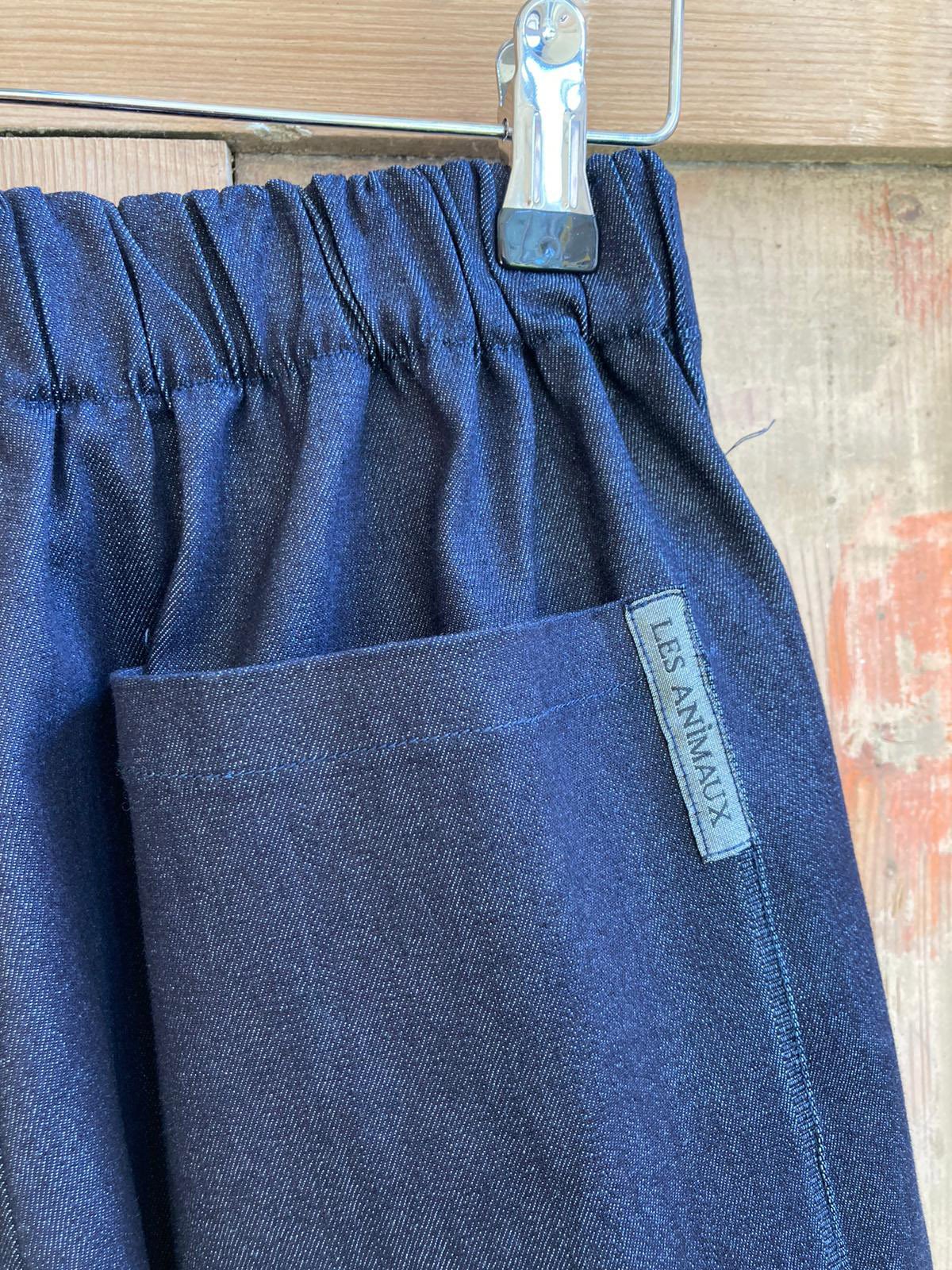 Les Animaux Elastic waist Organic denim cargo pant