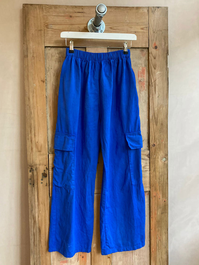 Les Animaux Elastic waist Cargo pant Cobalt