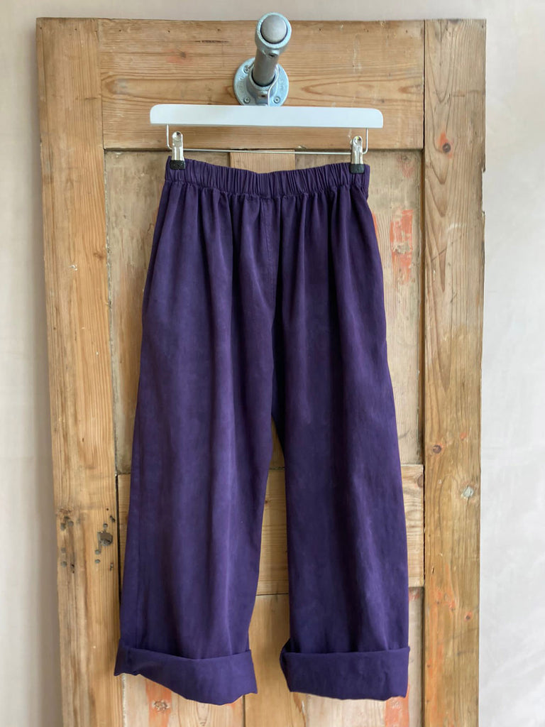 Les Animaux Elasticated waist drill pant Grape