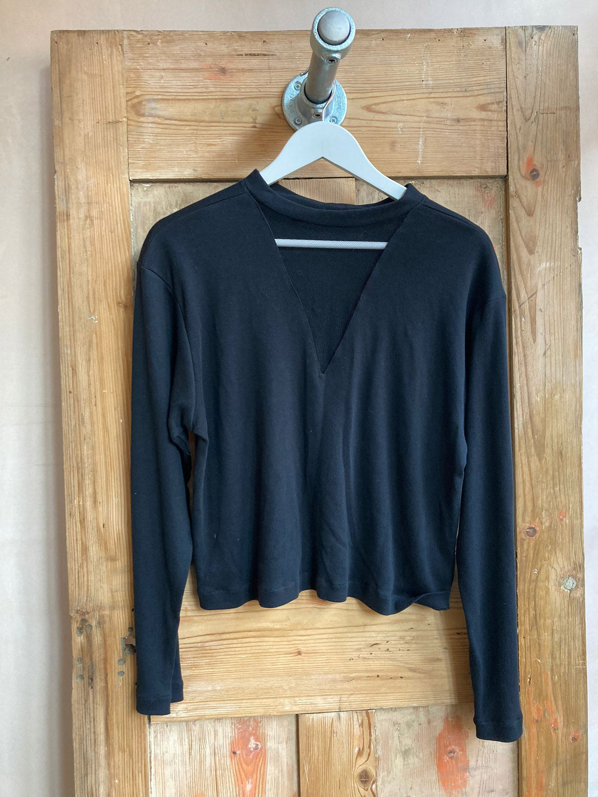 Les Animaux Long sleeve mesh insert organic cotton tee