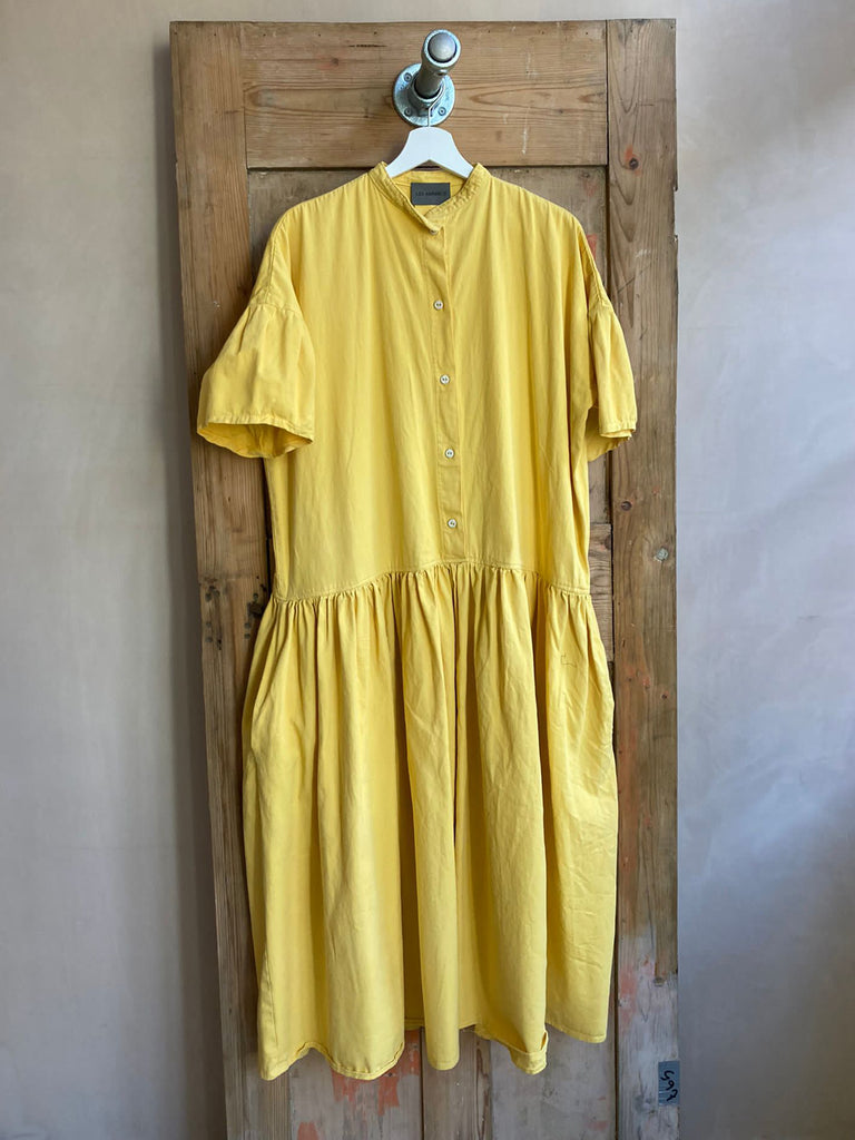 Les Animaux Poet Sleeve Organic Drill Dress Buttercup