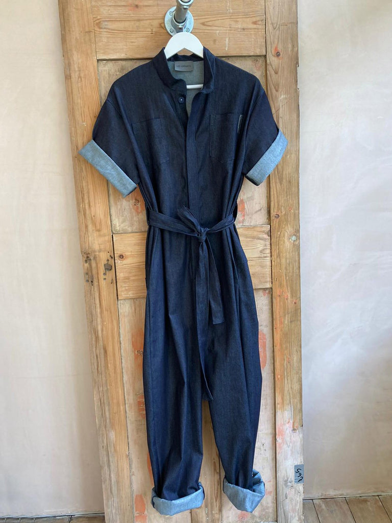 Les Animaux short sleeve organic denim jumpsuit