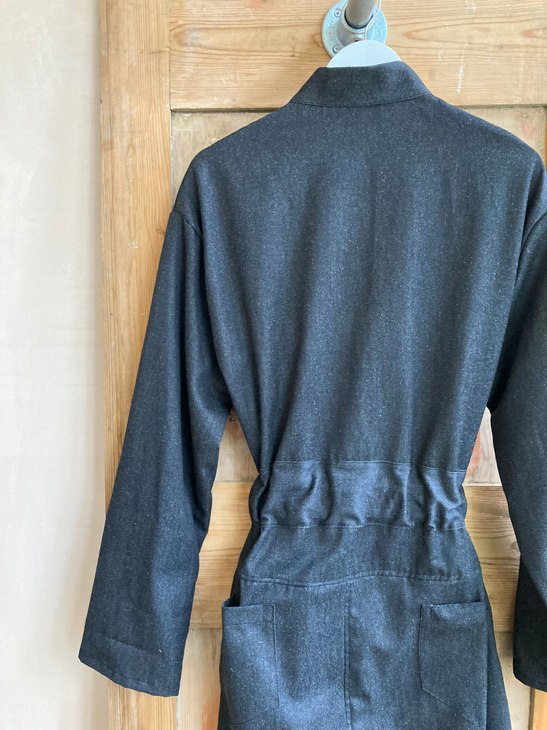 Les Animaux Black Denim Long Sleeve Jumpsuit