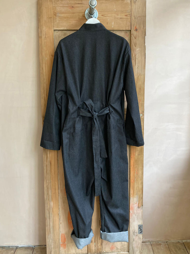 Les Animaux Black Denim Long Sleeve Jumpsuit