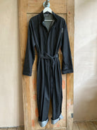 Les Animaux Black Denim Long Sleeve Jumpsuit